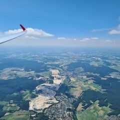 Flugwegposition um 11:35:19: Aufgenommen in der Nähe von Amberg-Sulzbach, Deutschland in 2054 Meter